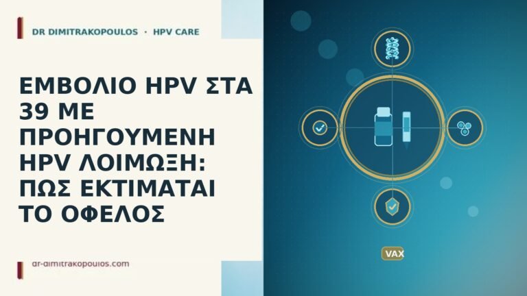 ΕΜΒΟΛΙΟ HPV ΣΤΑ 39 ΜΕ ΠΡΟΗΓΟΥΜΕΝΗ HPV ΛΟΙΜΩΞΗ: ΠΩΣ ΕΚΤΙΜΑΤΑΙ