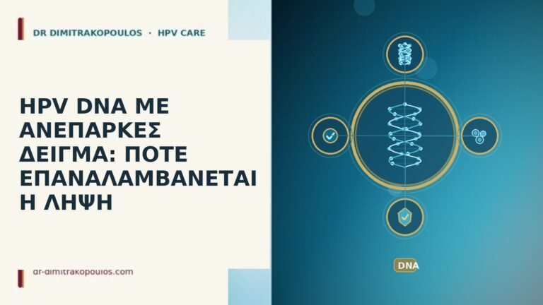 HPV DNA ΜΕ ΑΝΕΠΑΡΚΕΣ ΔΕΙΓΜΑ: ΠΟΤΕ ΕΠΑΝΑΛΑΜΒΑΝΕΤΑΙ Η ΛΗΨΗ