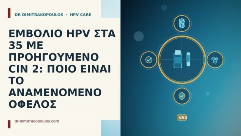 ΕΜΒΟΛΙΟ HPV ΣΤΑ 35 ΜΕ ΠΡΟΗΓΟΥΜΕΝΟ CIN 2: ΠΟΙΟ ΕΙΝΑΙ