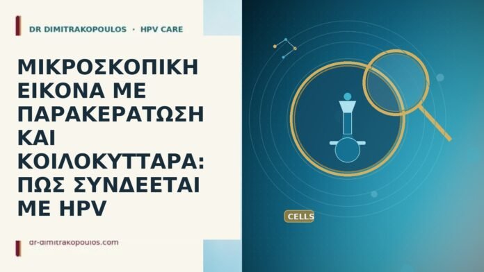 ΜΙΚΡΟΣΚΟΠΙΚΗ ΕΙΚΟΝΑ ΜΕ ΠΑΡΑΚΕΡΑΤΩΣΗ ΚΑΙ ΚΟΙΛΟΚΥΤΤΑΡΑ: ΠΩΣ ΣΥΝΔΕΕΤΑΙ ΜΕ HPV ΜΙΚΡΟΣΚΟΠΙΚΗ ΕΙΚΟΝΑ ΜΕ ΠΑΡΑΚΕΡΑΤΩΣΗ ΚΑΙ ΚΟΙΛΟΚΥΤΤΑΡΑ: ΠΩΣ ΣΥΝΔΕΕΤΑΙ ΜΕ HPV