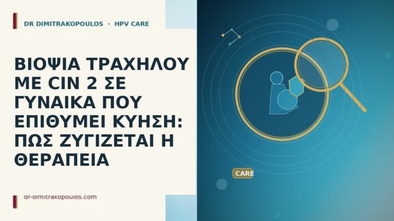 ΒΙΟΨΙΑ ΤΡΑΧΗΛΟΥ ΜΕ CIN 2 ΣΕ ΓΥΝΑΙΚΑ ΠΟΥ ΕΠΙΘΥΜΕΙ ΚΥΗΣΗ: