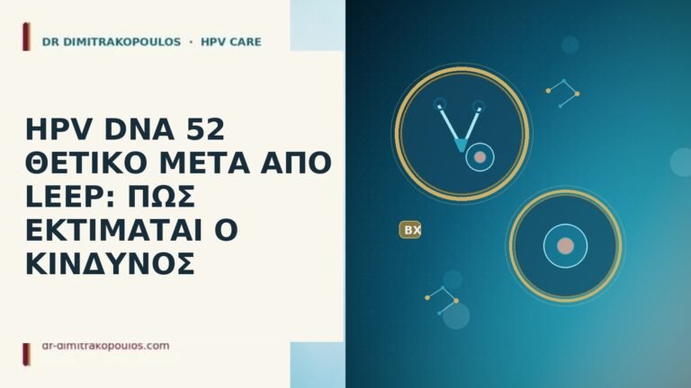 HPV DNA 52 ΘΕΤΙΚΟ ΜΕΤΑ ΑΠΟ LEEP: ΠΩΣ ΕΚΤΙΜΑΤΑΙ Ο