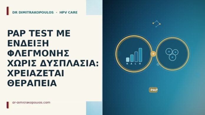 PAP TEST ΜΕ ΕΝΔΕΙΞΗ ΦΛΕΓΜΟΝΗΣ ΧΩΡΙΣ ΔΥΣΠΛΑΣΙΑ: ΧΡΕΙΑΖΕΤΑΙ ΘΕΡΑΠΕΙΑ PAP TEST ΜΕ ΕΝΔΕΙΞΗ ΦΛΕΓΜΟΝΗΣ ΧΩΡΙΣ ΔΥΣΠΛΑΣΙΑ: ΧΡΕΙΑΖΕΤΑΙ ΘΕΡΑΠΕΙΑ