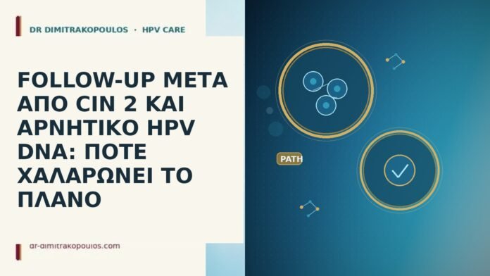 FOLLOW-UP ΜΕΤΑ ΑΠΟ CIN 2 ΚΑΙ ΑΡΝΗΤΙΚΟ HPV DNA: ΠΟΤΕ