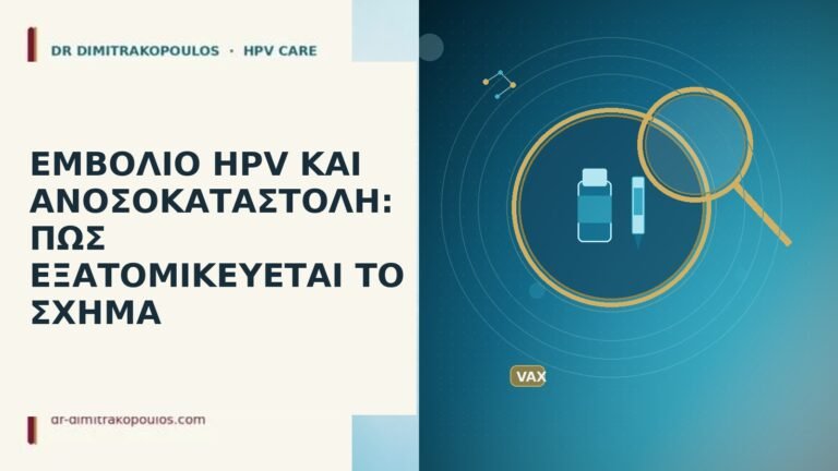 ΕΜΒΟΛΙΟ HPV ΚΑΙ ΑΝΟΣΟΚΑΤΑΣΤΟΛΗ: ΠΩΣ ΕΞΑΤΟΜΙΚΕΥΕΤΑΙ ΤΟ ΣΧΗΜΑ