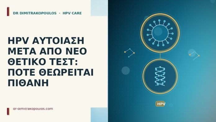 HPV ΑΥΤΟΪΑΣΗ ΜΕΤΑ ΑΠΟ ΝΕΟ ΘΕΤΙΚΟ ΤΕΣΤ: ΠΟΤΕ ΘΕΩΡΕΙΤΑΙ ΠΙΘΑΝΗ HPV ΑΥΤΟΪΑΣΗ ΜΕΤΑ ΑΠΟ ΝΕΟ ΘΕΤΙΚΟ ΤΕΣΤ: ΠΟΤΕ ΘΕΩΡΕΙΤΑΙ ΠΙΘΑΝΗ