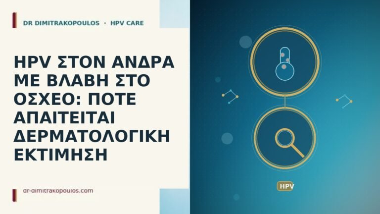HPV ΣΤΟΝ ΑΝΔΡΑ ΜΕ ΒΛΑΒΗ ΣΤΟ ΟΣΧΕΟ: ΠΟΤΕ ΑΠΑΙΤΕΙΤΑΙ ΔΕΡΜΑΤΟΛΟΓΙΚΗ