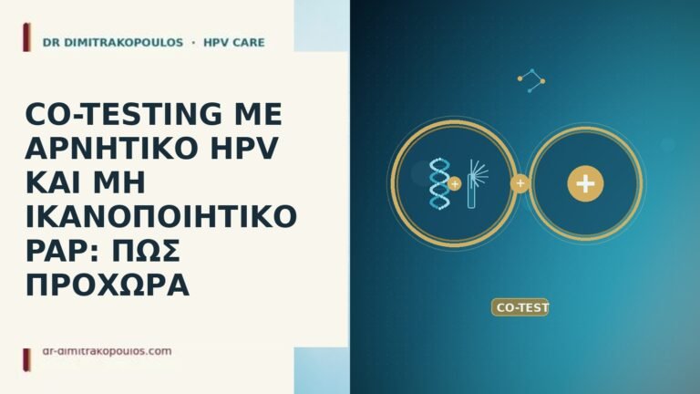 CO-TESTING ΜΕ ΑΡΝΗΤΙΚΟ HPV ΚΑΙ ΜΗ ΙΚΑΝΟΠΟΙΗΤΙΚΟ PAP: ΠΩΣ ΠΡΟΧΩΡΑ