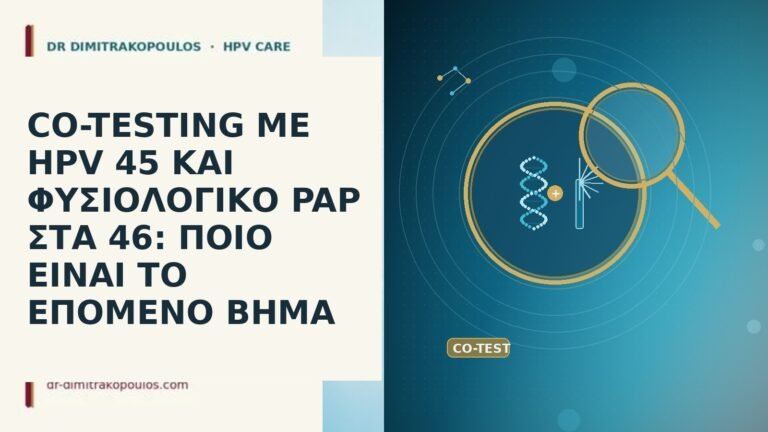 CO-TESTING ΜΕ HPV 45 ΚΑΙ ΦΥΣΙΟΛΟΓΙΚΟ PAP ΣΤΑ 46: ΠΟΙΟ