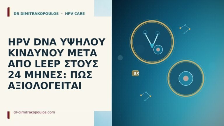 HPV DNA ΥΨΗΛΟΥ ΚΙΝΔΥΝΟΥ ΜΕΤΑ ΑΠΟ LEEP ΣΤΟΥΣ 24 ΜΗΝΕΣ: