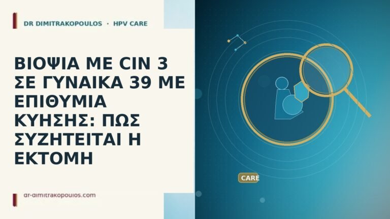ΒΙΟΨΙΑ ΜΕ CIN 3 ΣΕ ΓΥΝΑΙΚΑ 39 ΜΕ ΕΠΙΘΥΜΙΑ ΚΥΗΣΗΣ: