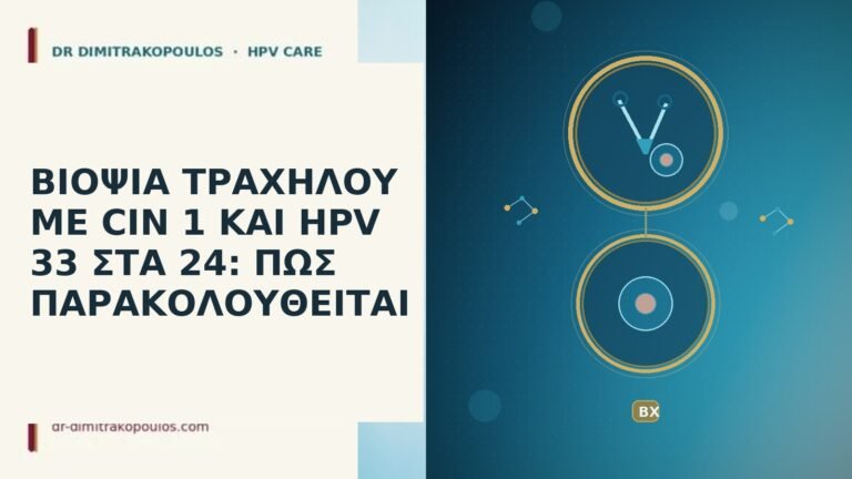 ΒΙΟΨΙΑ ΤΡΑΧΗΛΟΥ ΜΕ CIN 1 ΚΑΙ HPV 33 ΣΤΑ 24: