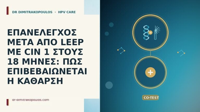 ΕΠΑΝΕΛΕΓΧΟΣ ΜΕΤΑ ΑΠΟ LEEP ΜΕ CIN 1 ΣΤΟΥΣ 18 ΜΗΝΕΣ: