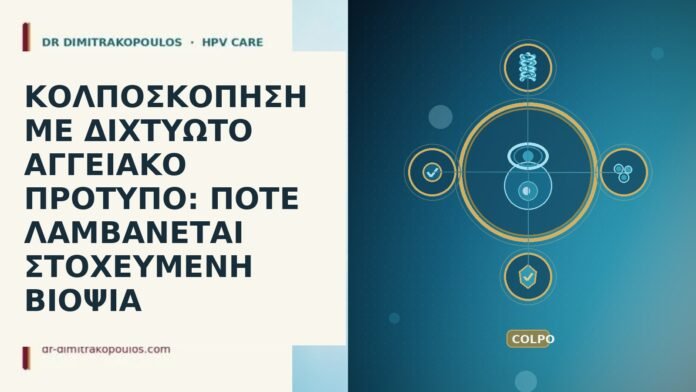 ΚΟΛΠΟΣΚΟΠΗΣΗ ΜΕ ΔΙΧΤΥΩΤΟ ΑΓΓΕΙΑΚΟ ΠΡΟΤΥΠΟ: ΠΟΤΕ ΛΑΜΒΑΝΕΤΑΙ ΣΤΟΧΕΥΜΕΝΗ ΒΙΟΨΙΑ