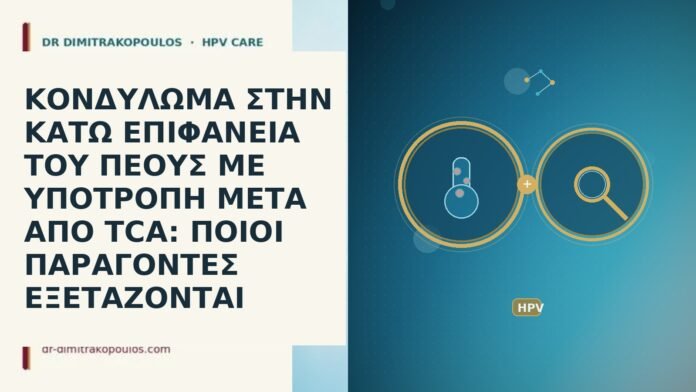 ΚΟΝΔΥΛΩΜΑ ΣΤΗΝ ΚΑΤΩ ΕΠΙΦΑΝΕΙΑ ΤΟΥ ΠΕΟΥΣ ΜΕ ΥΠΟΤΡΟΠΗ ΜΕΤΑ ΑΠΟ