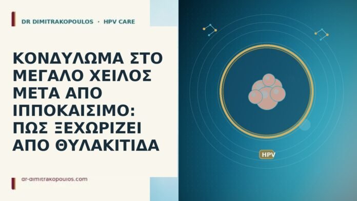 ΚΟΝΔΥΛΩΜΑ ΣΤΟ ΜΕΓΑΛΟ ΧΕΙΛΟΣ ΜΕΤΑ ΑΠΟ ΙΠΠΟΚΑΙΣΙΜΟ: ΠΩΣ ΞΕΧΩΡΙΖΕΙ ΑΠΟ
