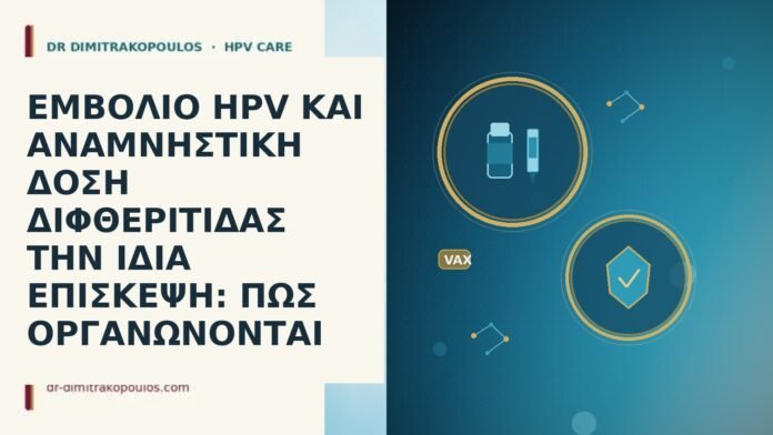 ΕΜΒΟΛΙΟ HPV ΚΑΙ ΑΝΑΜΝΗΣΤΙΚΗ ΔΟΣΗ ΔΙΦΘΕΡΙΤΙΔΑΣ ΤΗΝ ΙΔΙΑ ΕΠΙΣΚΕΨΗ: ΠΩΣ ΟΡΓΑΝΩΝΟΝΤΑΙ ΕΜΒΟΛΙΟ HPV ΚΑΙ ΑΝΑΜΝΗΣΤΙΚΗ ΔΟΣΗ ΔΙΦΘΕΡΙΤΙΔΑΣ ΤΗΝ ΙΔΙΑ ΕΠΙΣΚΕΨΗ: ΠΩΣ