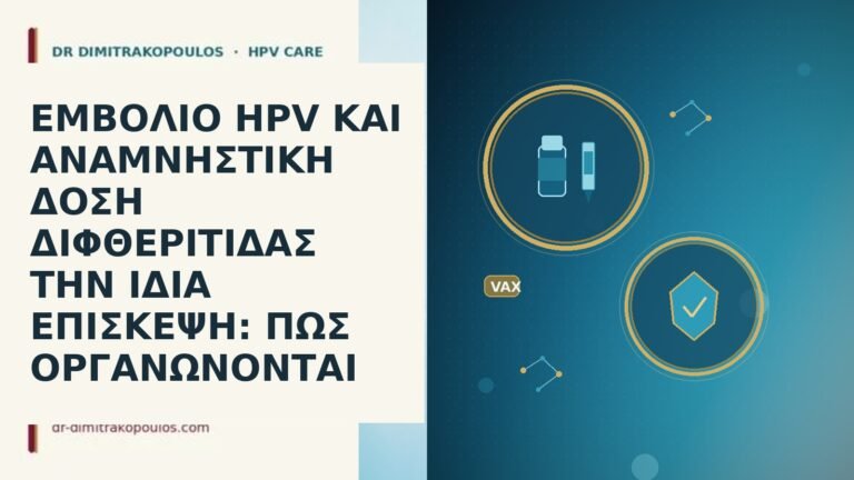 ΕΜΒΟΛΙΟ HPV ΚΑΙ ΑΝΑΜΝΗΣΤΙΚΗ ΔΟΣΗ ΔΙΦΘΕΡΙΤΙΔΑΣ ΤΗΝ ΙΔΙΑ ΕΠΙΣΚΕΨΗ: ΠΩΣ