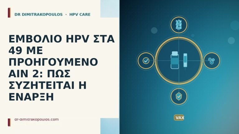 ΕΜΒΟΛΙΟ HPV ΣΤΑ 49 ΜΕ ΠΡΟΗΓΟΥΜΕΝΟ AIN 2: ΠΩΣ ΣΥΖΗΤΕΙΤΑΙ