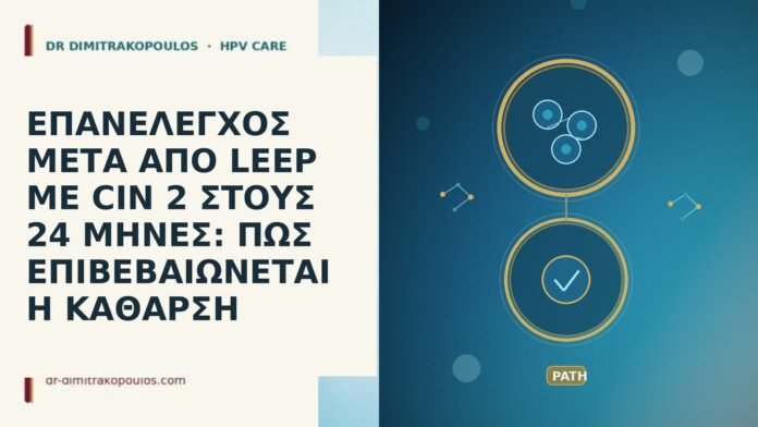 ΕΠΑΝΕΛΕΓΧΟΣ ΜΕΤΑ ΑΠΟ LEEP ΜΕ CIN 2 ΣΤΟΥΣ 24 ΜΗΝΕΣ: ΠΩΣ ΕΠΙΒΕΒΑΙΩΝΕΤΑΙ Η ΚΑΘΑΡΣΗ ΕΠΑΝΕΛΕΓΧΟΣ ΜΕΤΑ ΑΠΟ LEEP ΜΕ CIN 2 ΣΤΟΥΣ 24 ΜΗΝΕΣ: