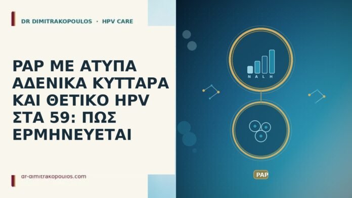PAP ΜΕ ΑΤΥΠΑ ΑΔΕΝΙΚΑ ΚΥΤΤΑΡΑ ΚΑΙ ΘΕΤΙΚΟ HPV ΣΤΑ 59: ΠΩΣ ΕΡΜΗΝΕΥΕΤΑΙ PAP ΜΕ ΑΤΥΠΑ ΑΔΕΝΙΚΑ ΚΥΤΤΑΡΑ ΚΑΙ ΘΕΤΙΚΟ HPV ΣΤΑ 59: