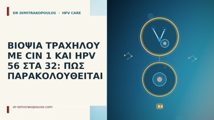 ΒΙΟΨΙΑ ΤΡΑΧΗΛΟΥ ΜΕ CIN 1 ΚΑΙ HPV 56 ΣΤΑ 32: ΠΩΣ ΠΑΡΑΚΟΛΟΥΘΕΙΤΑΙ ΒΙΟΨΙΑ ΤΡΑΧΗΛΟΥ ΜΕ CIN 1 ΚΑΙ HPV 56 ΣΤΑ 32:
