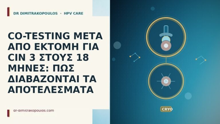 CO-TESTING ΜΕΤΑ ΑΠΟ ΕΚΤΟΜΗ ΓΙΑ CIN 3 ΣΤΟΥΣ 18 ΜΗΝΕΣ: