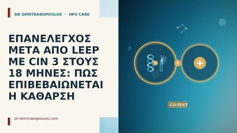 ΕΠΑΝΕΛΕΓΧΟΣ ΜΕΤΑ ΑΠΟ LEEP ΜΕ CIN 3 ΣΤΟΥΣ 18 ΜΗΝΕΣ: