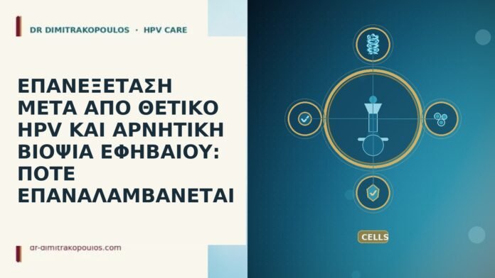 ΕΠΑΝΕΞΕΤΑΣΗ ΜΕΤΑ ΑΠΟ ΘΕΤΙΚΟ HPV ΚΑΙ ΑΡΝΗΤΙΚΗ ΒΙΟΨΙΑ ΕΦΗΒΑΙΟΥ: ΠΟΤΕ ΕΠΑΝΑΛΑΜΒΑΝΕΤΑΙ ΕΠΑΝΕΞΕΤΑΣΗ ΜΕΤΑ ΑΠΟ ΘΕΤΙΚΟ HPV ΚΑΙ ΑΡΝΗΤΙΚΗ ΒΙΟΨΙΑ ΕΦΗΒΑΙΟΥ: ΠΟΤΕ