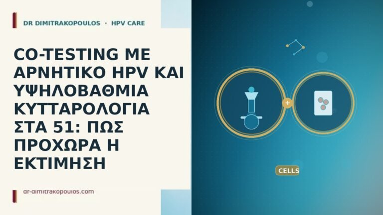CO-TESTING ΜΕ ΑΡΝΗΤΙΚΟ HPV ΚΑΙ ΥΨΗΛΟΒΑΘΜΙΑ ΚΥΤΤΑΡΟΛΟΓΙΑ ΣΤΑ 51: ΠΩΣ