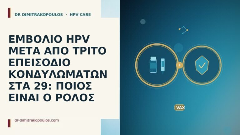 ΕΜΒΟΛΙΟ HPV ΜΕΤΑ ΑΠΟ ΤΡΙΤΟ ΕΠΕΙΣΟΔΙΟ ΚΟΝΔΥΛΩΜΑΤΩΝ ΣΤΑ 29: ΠΟΙΟΣ