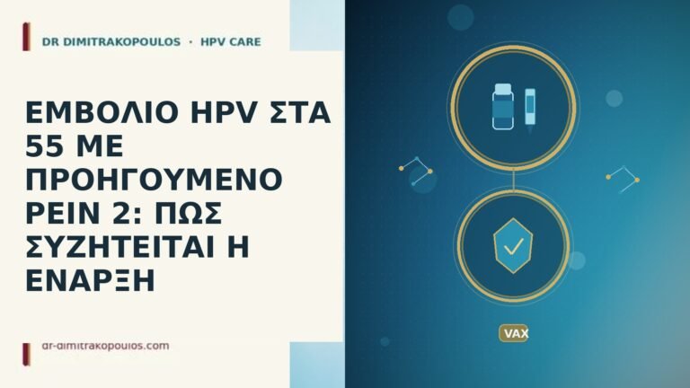 ΕΜΒΟΛΙΟ HPV ΣΤΑ 55 ΜΕ ΠΡΟΗΓΟΥΜΕΝΟ PEIN 2: ΠΩΣ ΣΥΖΗΤΕΙΤΑΙ