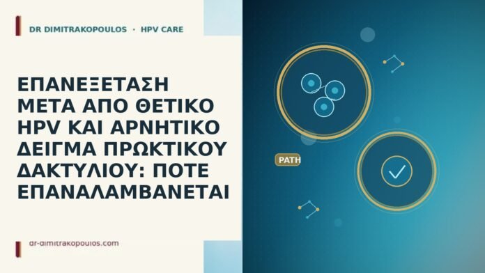 ΕΠΑΝΕΞΕΤΑΣΗ ΜΕΤΑ ΑΠΟ ΘΕΤΙΚΟ HPV ΚΑΙ ΑΡΝΗΤΙΚΟ ΔΕΙΓΜΑ ΠΡΩΚΤΙΚΟΥ ΔΑΚΤΥΛΙΟΥ: