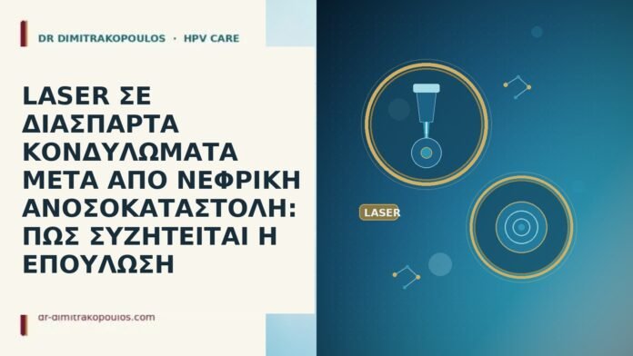 LASER ΣΕ ΔΙΑΣΠΑΡΤΑ ΚΟΝΔΥΛΩΜΑΤΑ ΜΕΤΑ ΑΠΟ ΝΕΦΡΙΚΗ ΑΝΟΣΟΚΑΤΑΣΤΟΛΗ: ΠΩΣ ΣΥΖΗΤΕΙΤΑΙ Η ΕΠΟΥΛΩΣΗ LASER ΣΕ ΔΙΑΣΠΑΡΤΑ ΚΟΝΔΥΛΩΜΑΤΑ ΜΕΤΑ ΑΠΟ ΝΕΦΡΙΚΗ ΑΝΟΣΟΚΑΤΑΣΤΟΛΗ: ΠΩΣ ΣΥΖΗΤΕΙΤΑΙ