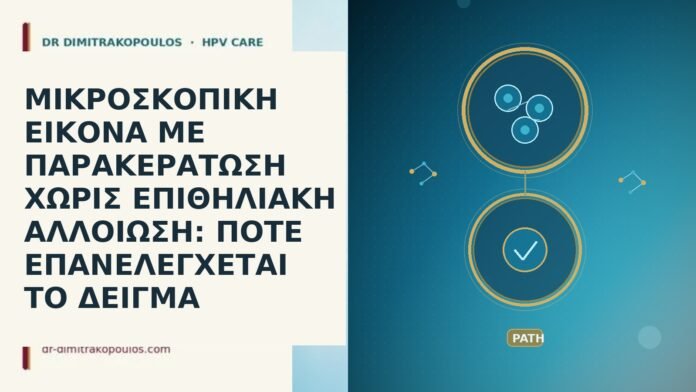 ΜΙΚΡΟΣΚΟΠΙΚΗ ΕΙΚΟΝΑ ΜΕ ΠΑΡΑΚΕΡΑΤΩΣΗ ΧΩΡΙΣ ΕΠΙΘΗΛΙΑΚΗ ΑΛΛΟΙΩΣΗ: ΠΟΤΕ ΕΠΑΝΕΛΕΓΧΕΤΑΙ ΤΟ ΔΕΙΓΜΑ ΜΙΚΡΟΣΚΟΠΙΚΗ ΕΙΚΟΝΑ ΜΕ ΠΑΡΑΚΕΡΑΤΩΣΗ ΧΩΡΙΣ ΕΠΙΘΗΛΙΑΚΗ ΑΛΛΟΙΩΣΗ: ΠΟΤΕ ΕΠΑΝΕΛΕΓΧΕΤΑΙ ΤΟ