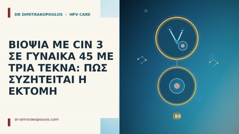 ΒΙΟΨΙΑ ΜΕ CIN 3 ΣΕ ΓΥΝΑΙΚΑ 45 ΜΕ ΤΡΙΑ ΤΕΚΝΑ: