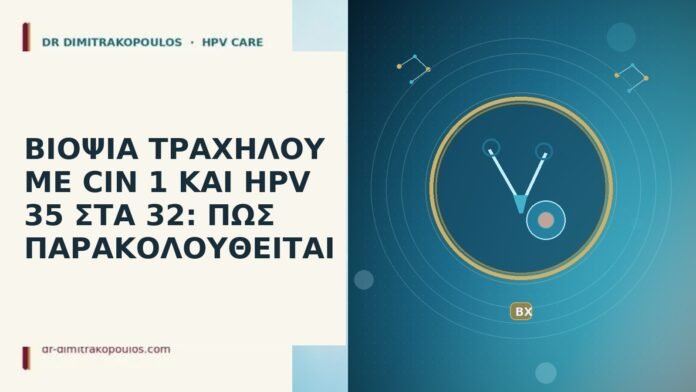 ΒΙΟΨΙΑ ΤΡΑΧΗΛΟΥ ΜΕ CIN 1 ΚΑΙ HPV 35 ΣΤΑ 32: