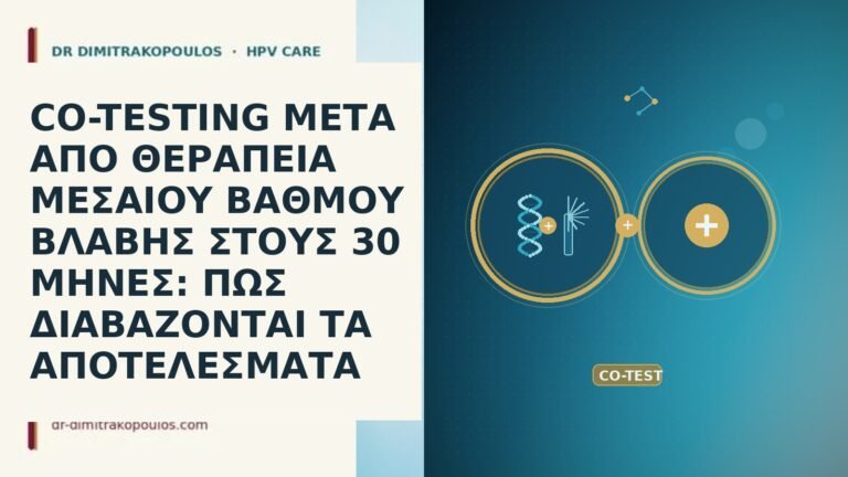 CO-TESTING ΜΕΤΑ ΑΠΟ ΘΕΡΑΠΕΙΑ ΜΕΣΑΙΟΥ ΒΑΘΜΟΥ ΒΛΑΒΗΣ ΣΤΟΥΣ 30 ΜΗΝΕΣ: