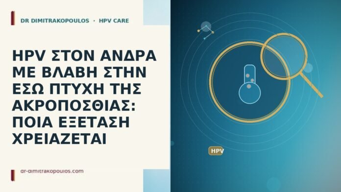 HPV ΣΤΟΝ ΑΝΔΡΑ ΜΕ ΒΛΑΒΗ ΣΤΗΝ ΕΣΩ ΠΤΥΧΗ ΤΗΣ ΑΚΡΟΠΟΣΘΙΑΣ: ΠΟΙΑ ΕΞΕΤΑΣΗ ΧΡΕΙΑΖΕΤΑΙ HPV ΣΤΟΝ ΑΝΔΡΑ ΜΕ ΒΛΑΒΗ ΣΤΗΝ ΕΣΩ ΠΤΥΧΗ ΤΗΣ ΑΚΡΟΠΟΣΘΙΑΣ: