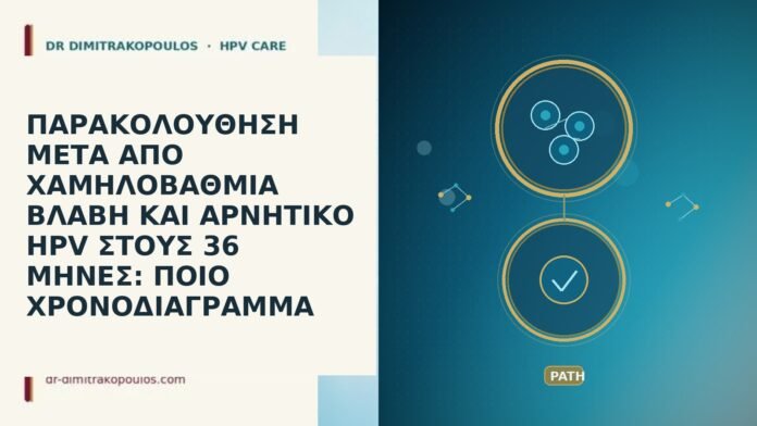ΠΑΡΑΚΟΛΟΥΘΗΣΗ ΜΕΤΑ ΑΠΟ ΧΑΜΗΛΟΒΑΘΜΙΑ ΒΛΑΒΗ ΚΑΙ ΑΡΝΗΤΙΚΟ HPV ΣΤΟΥΣ 36