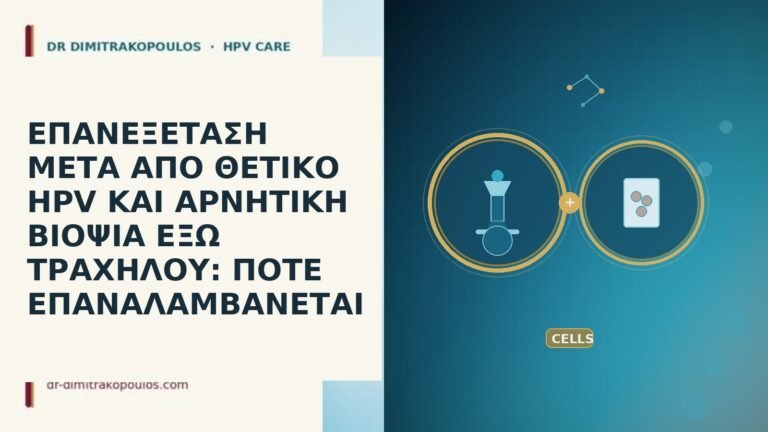 ΕΠΑΝΕΞΕΤΑΣΗ ΜΕΤΑ ΑΠΟ ΘΕΤΙΚΟ HPV ΚΑΙ ΑΡΝΗΤΙΚΗ ΒΙΟΨΙΑ ΕΞΩ ΤΡΑΧΗΛΟΥ: