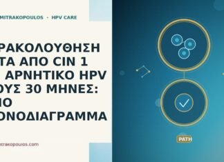 ΠΑΡΑΚΟΛΟΥΘΗΣΗ ΜΕΤΑ ΑΠΟ CIN 1 ΚΑΙ ΑΡΝΗΤΙΚΟ HPV ΣΤΟΥΣ 30 ΜΗΝΕΣ: ΠΟΙΟ ΧΡΟΝΟΔΙΑΓΡΑΜΜΑ ΠΑΡΑΚΟΛΟΥΘΗΣΗ ΜΕΤΑ ΑΠΟ CIN 1 ΚΑΙ ΑΡΝΗΤΙΚΟ HPV ΣΤΟΥΣ 30