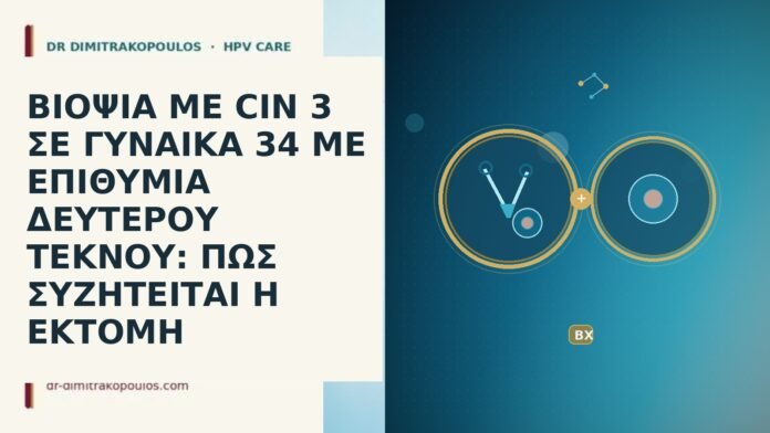ΒΙΟΨΙΑ ΜΕ CIN 3 ΣΕ ΓΥΝΑΙΚΑ 34 ΜΕ ΕΠΙΘΥΜΙΑ ΔΕΥΤΕΡΟΥ
