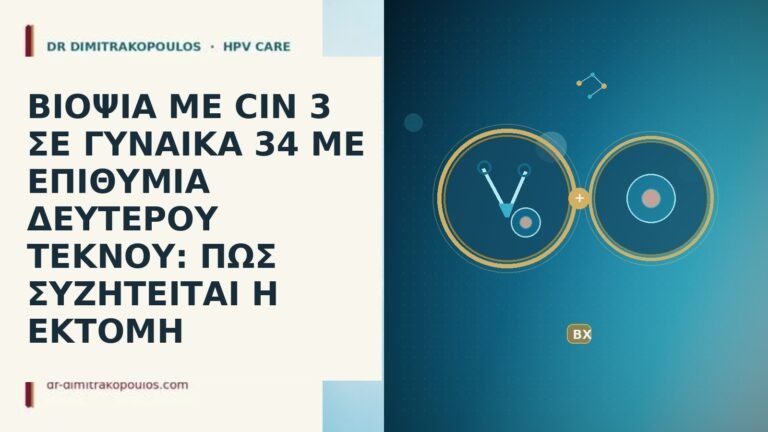 ΒΙΟΨΙΑ ΜΕ CIN 3 ΣΕ ΓΥΝΑΙΚΑ 34 ΜΕ ΕΠΙΘΥΜΙΑ ΔΕΥΤΕΡΟΥ