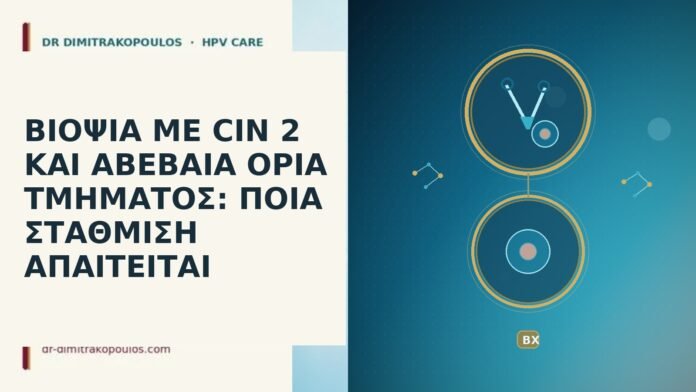 ΒΙΟΨΙΑ ΜΕ CIN 2 ΚΑΙ ΑΒΕΒΑΙΑ ΟΡΙΑ ΤΜΗΜΑΤΟΣ: ΠΟΙΑ ΣΤΑΘΜΙΣΗ