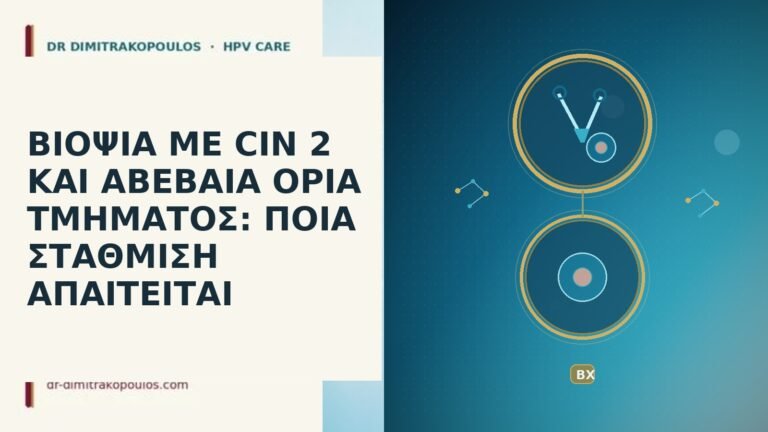 ΒΙΟΨΙΑ ΜΕ CIN 2 ΚΑΙ ΑΒΕΒΑΙΑ ΟΡΙΑ ΤΜΗΜΑΤΟΣ: ΠΟΙΑ ΣΤΑΘΜΙΣΗ
