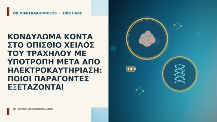 ΚΟΝΔΥΛΩΜΑ ΚΟΝΤΑ ΣΤΟ ΟΠΙΣΘΙΟ ΧΕΙΛΟΣ ΤΟΥ ΤΡΑΧΗΛΟΥ ΜΕ ΥΠΟΤΡΟΠΗ ΜΕΤΑ ΑΠΟ ΗΛΕΚΤΡΟΚΑΥΤΗΡΙΑΣΗ: ΠΟΙΟΙ ΠΑΡΑΓΟΝΤΕΣ ΕΞΕΤΑΖΟΝΤΑΙ ΚΟΝΔΥΛΩΜΑ ΚΟΝΤΑ ΣΤΟ ΟΠΙΣΘΙΟ ΧΕΙΛΟΣ ΤΟΥ ΤΡΑΧΗΛΟΥ ΜΕ ΥΠΟΤΡΟΠΗ ΜΕΤΑ