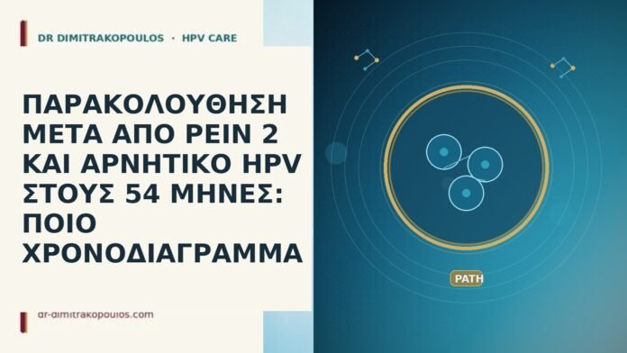 ΠΑΡΑΚΟΛΟΥΘΗΣΗ ΜΕΤΑ ΑΠΟ PEIN 2 ΚΑΙ ΑΡΝΗΤΙΚΟ HPV ΣΤΟΥΣ 54 ΜΗΝΕΣ: ΠΟΙΟ ΧΡΟΝΟΔΙΑΓΡΑΜΜΑ ΠΑΡΑΚΟΛΟΥΘΗΣΗ ΜΕΤΑ ΑΠΟ PEIN 2 ΚΑΙ ΑΡΝΗΤΙΚΟ HPV ΣΤΟΥΣ 54