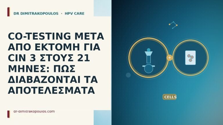 CO-TESTING ΜΕΤΑ ΑΠΟ ΕΚΤΟΜΗ ΓΙΑ CIN 3 ΣΤΟΥΣ 21 ΜΗΝΕΣ: