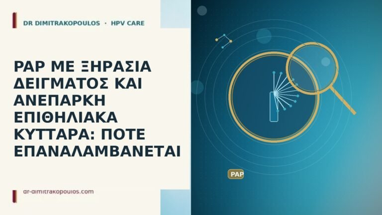 PAP ΜΕ ΞΗΡΑΣΙΑ ΔΕΙΓΜΑΤΟΣ ΚΑΙ ΑΝΕΠΑΡΚΗ ΕΠΙΘΗΛΙΑΚΑ ΚΥΤΤΑΡΑ: ΠΟΤΕ ΕΠΑΝΑΛΑΜΒΑΝΕΤΑΙ